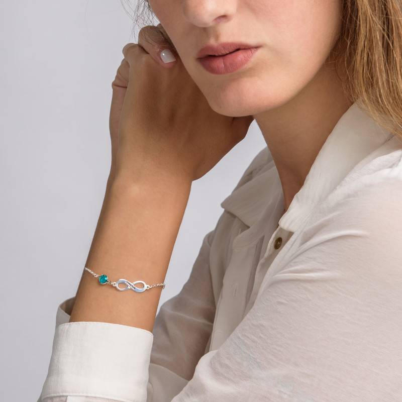Infinity Armband mit Geburtsstein - 925er Sterlingsilber-3 Produktfoto