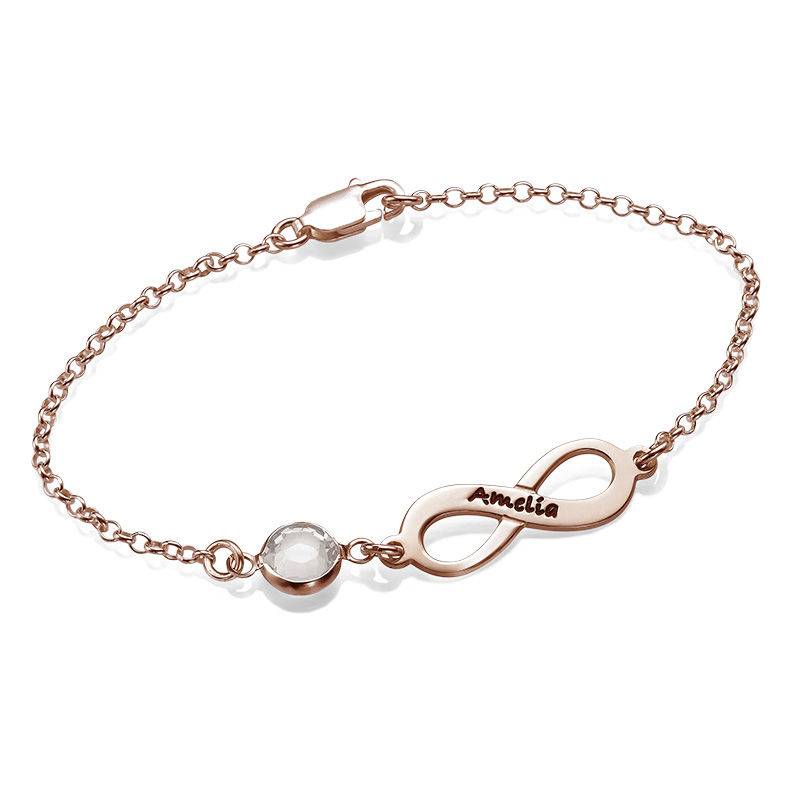 Infinity Birthstone Bracelet in 18ct Rose Gold Plating product photo