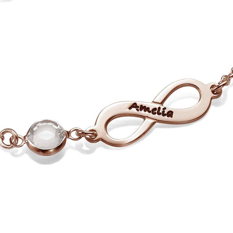 Infinity Birthstone Bracelet in Rose Gold Plated-1 product photo