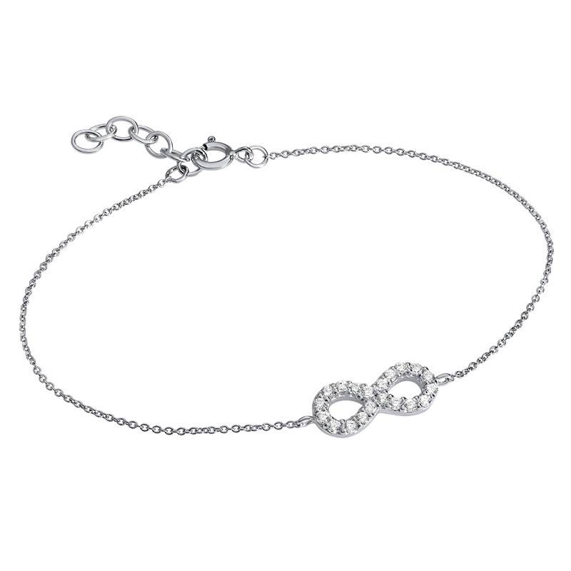 Infinity Bracelet in Silver & Cubic Zirconia product photo