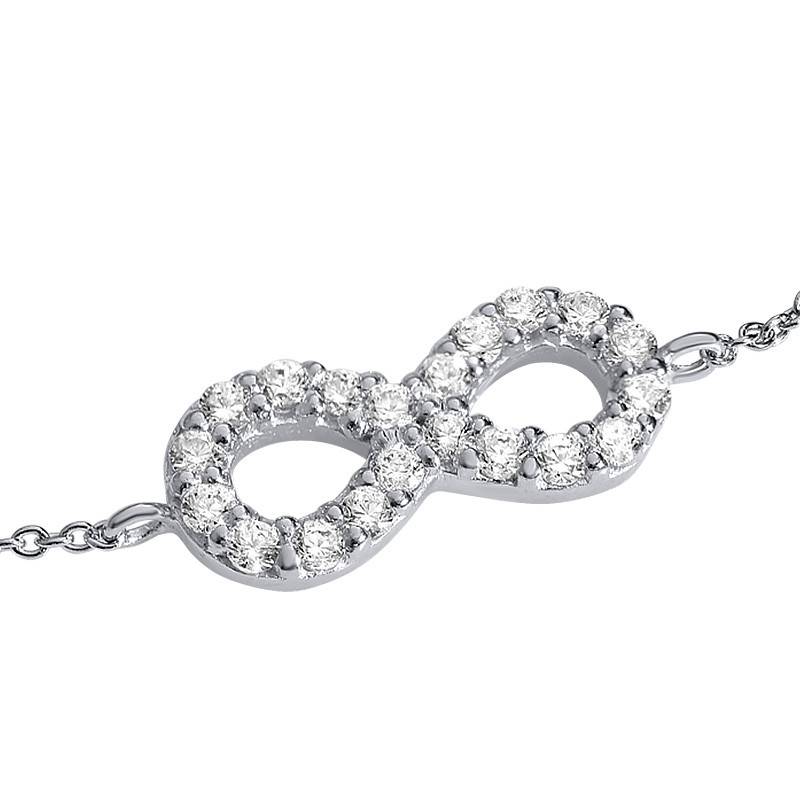 Infinity Bracelet & Cubic Zirconia in Sterling Silver-2 product photo