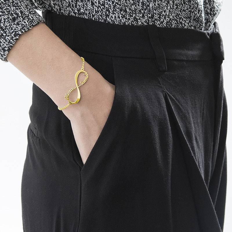 Infinity Bracelet with Names in 18ct Gold Plating-3 product photo