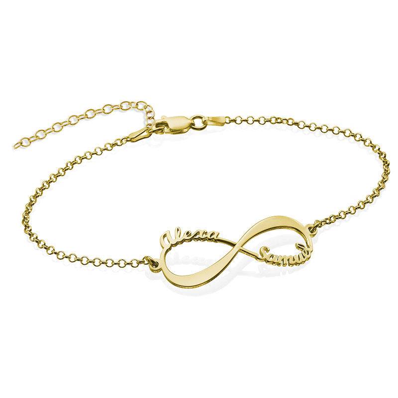 Infinity Bracelet with Names - 18ct Gold Plated