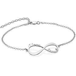 Infinity Bracciale Donna Argento 925: Simbolo Infinito E Cuore Con Zirconi, Regalo Idea - 5
