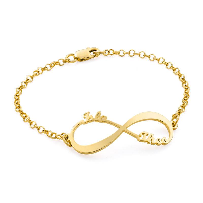 Infinity armbånd med navne i Guld Vermeil-1 produkt billede