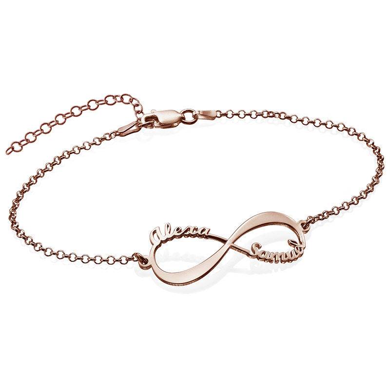 Infinity Bracelet with Names in 18ct Rose Gold Plating product photo