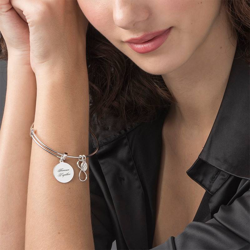 Infinity Charm Bangle Bracelet-1 product photo
