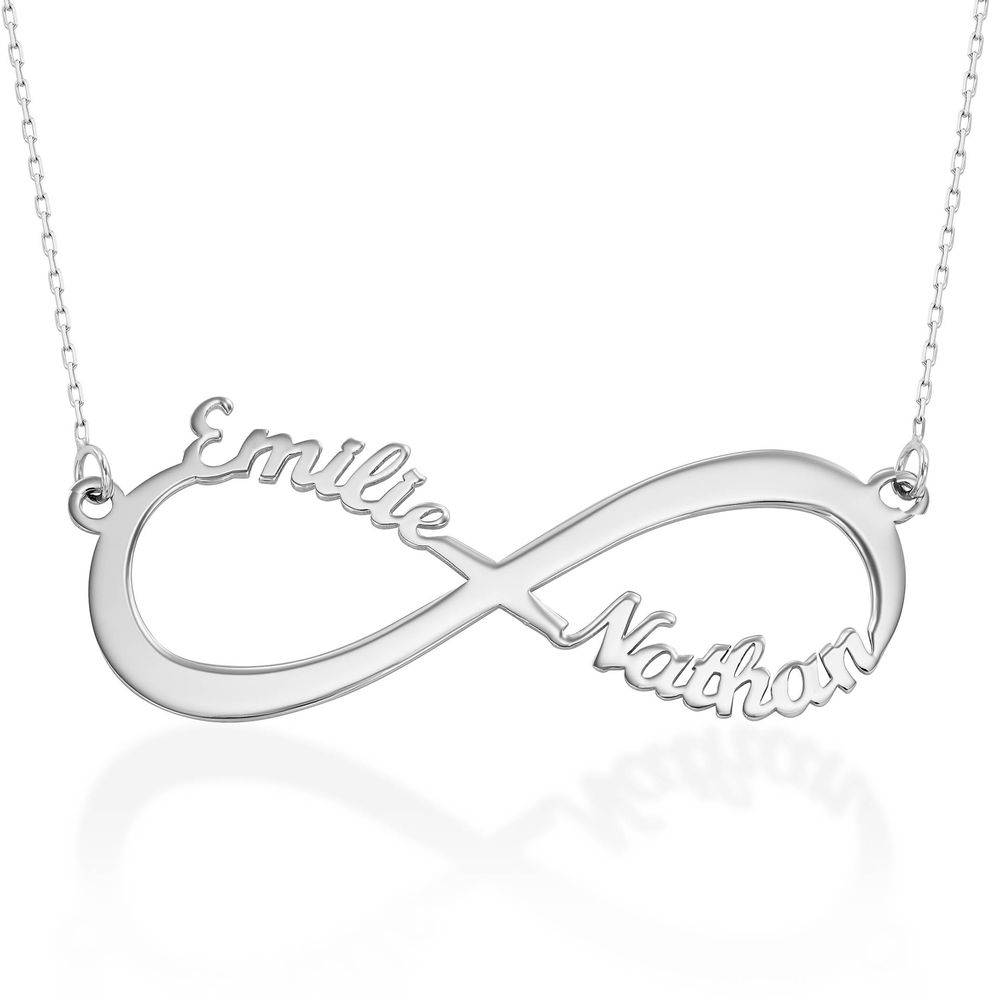 Infinity Name Necklace in 10ct White Gold-4 product photo