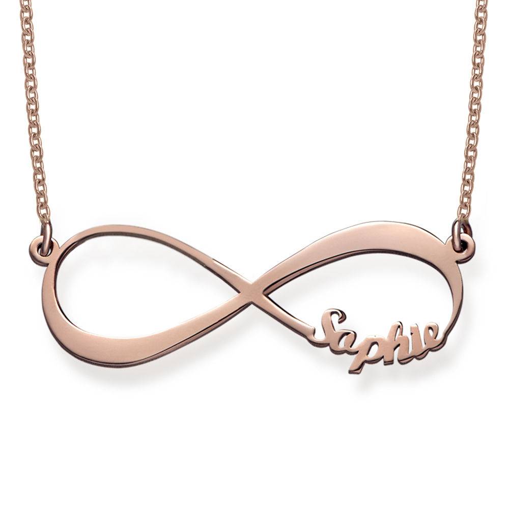 Infinity Name Necklace in 18ct Rose Gold Vermeil-5 product photo