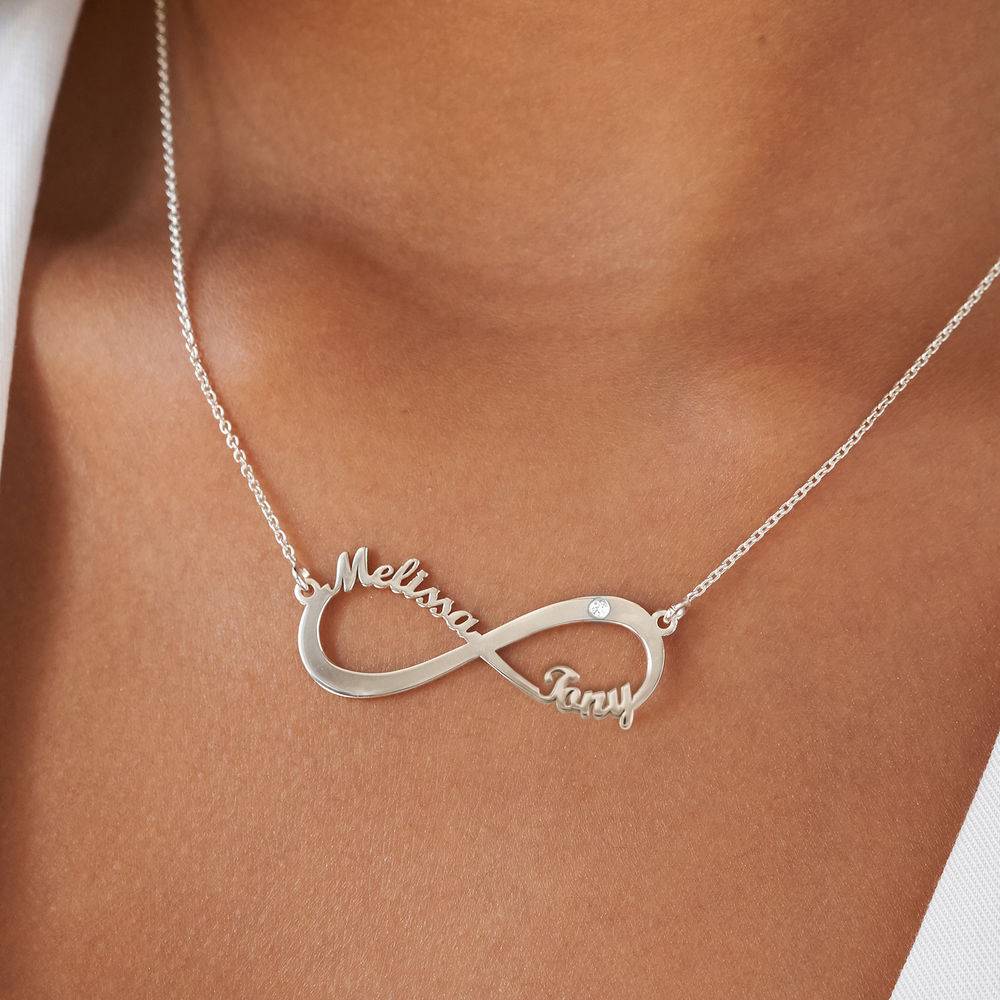 Infinity Name Necklace with Diamond in Premium Silver-5 product photo
