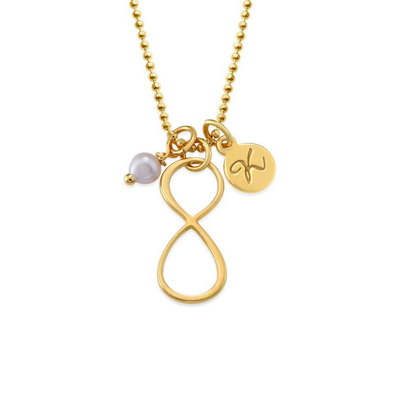 Infinity Necklace with Initial charm in Gold Plating-4 product photo