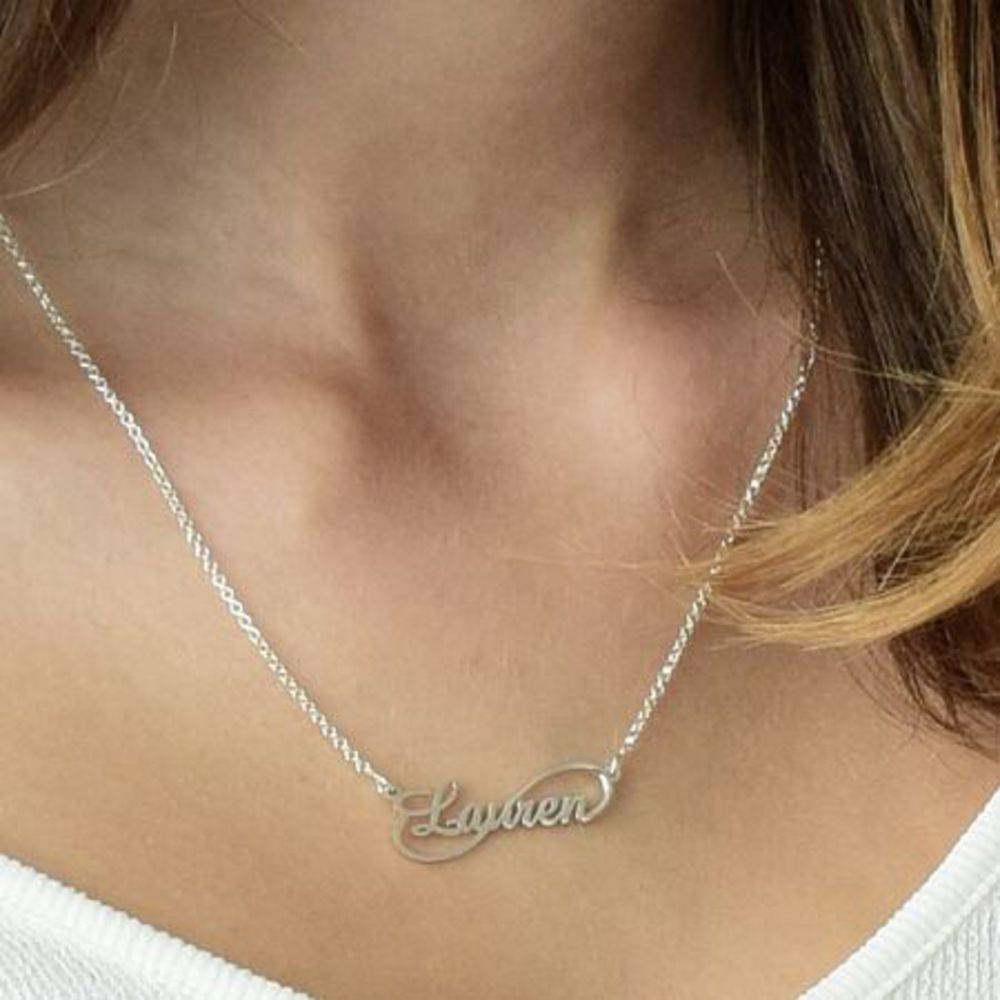 Signature Infinity Style Name Necklace in Sterling Silver-2 product photo