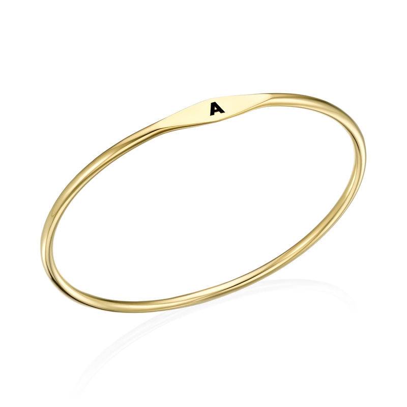 Initial Bangle Bracelet in Gold Plating product photo