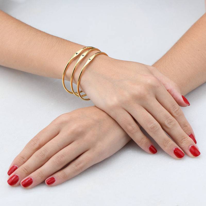 Initial Bangle Bracelet in 18ct Gold Plating-2 product photo