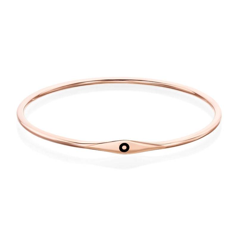 Initial Bangle Bracelet in 18ct Rose Gold Plating product photo