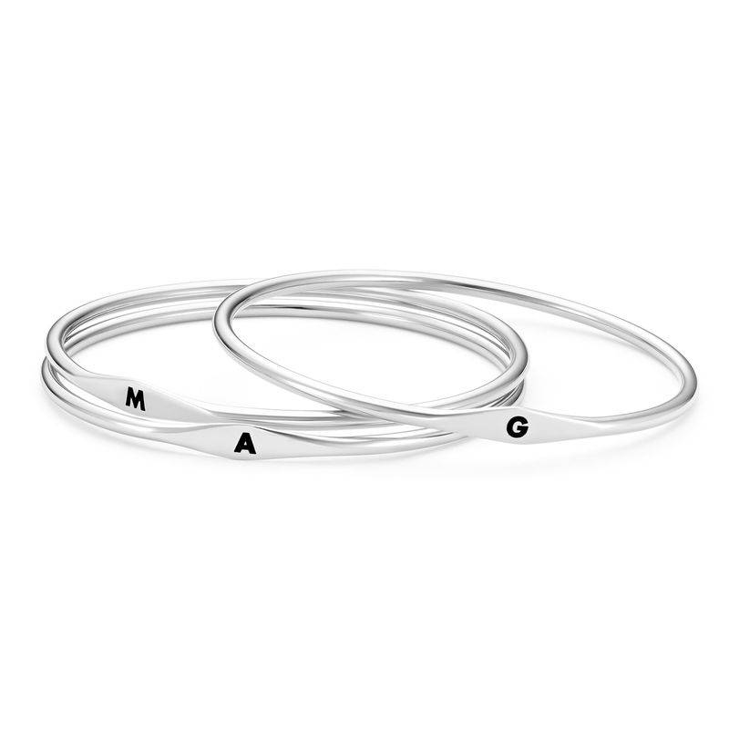 Initial Bangle Bracelet in Sterling Silver-2 product photo