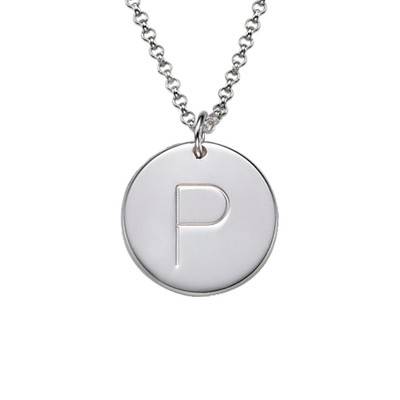 Initial Charm and Birthstone Necklace in Sterling Silver-4 product photo