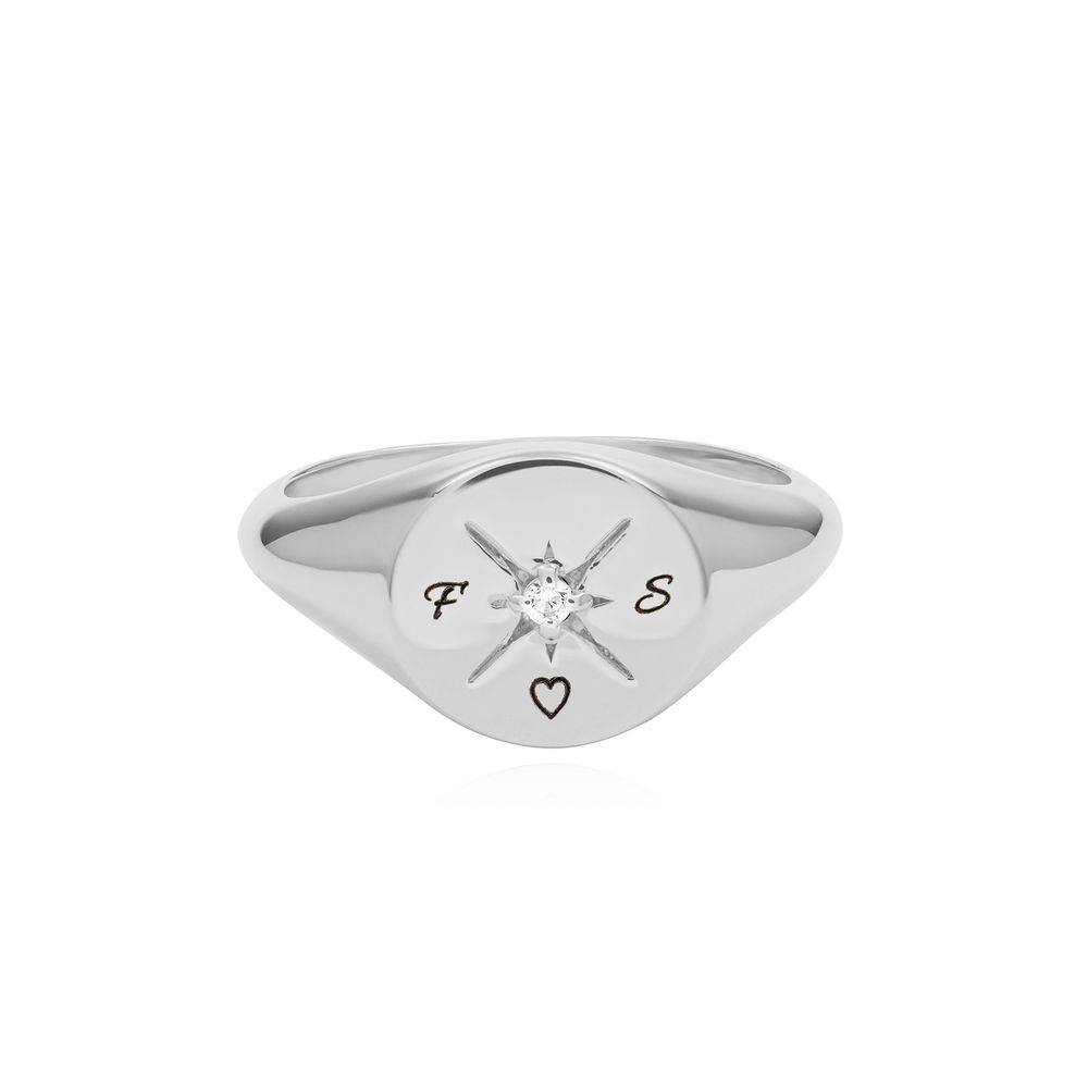 Kate Compass Ring With Cubic Zirconia in Sterling Silver product photo