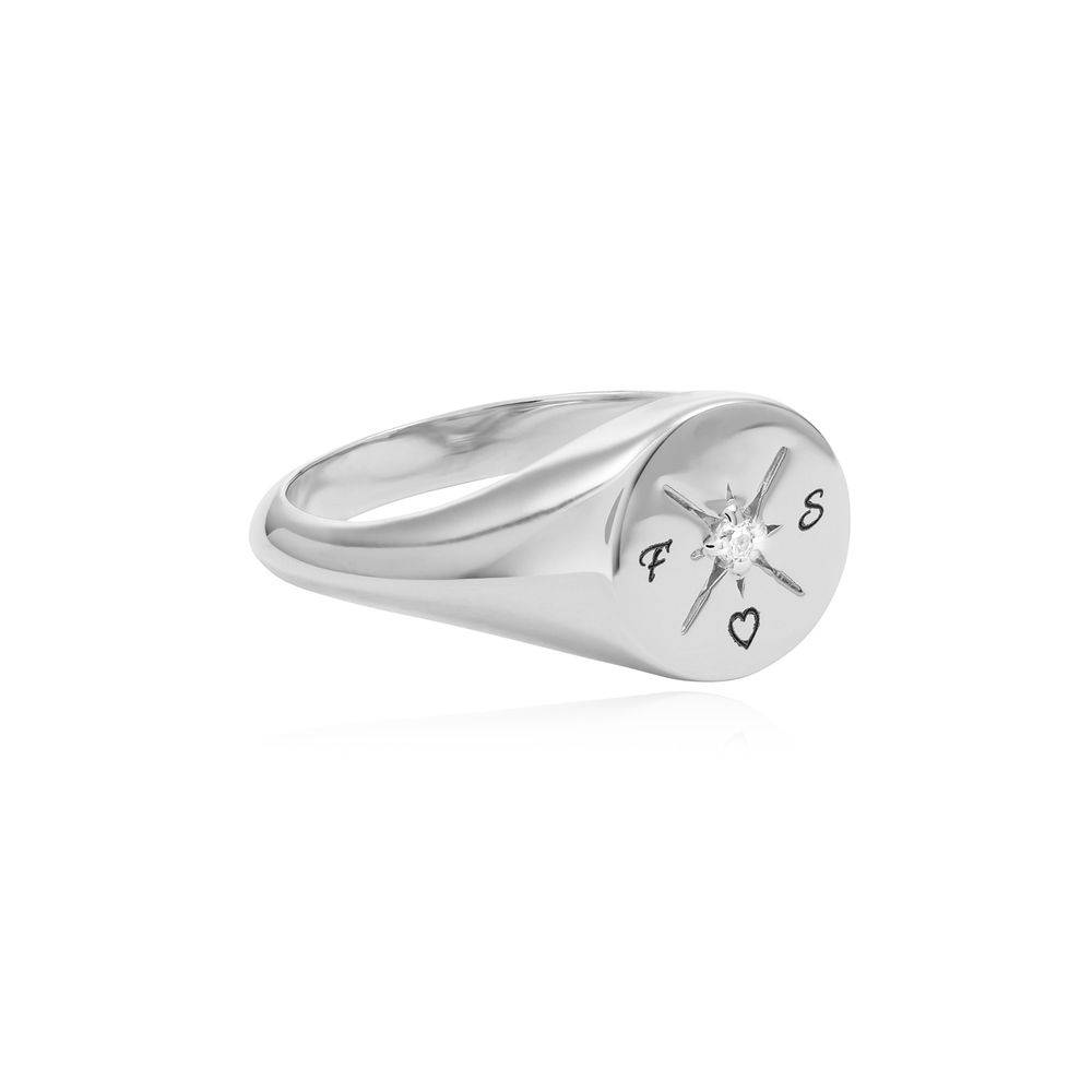 Kate Compass Ring With Cubic Zirconia in Sterling Silver-2 product photo
