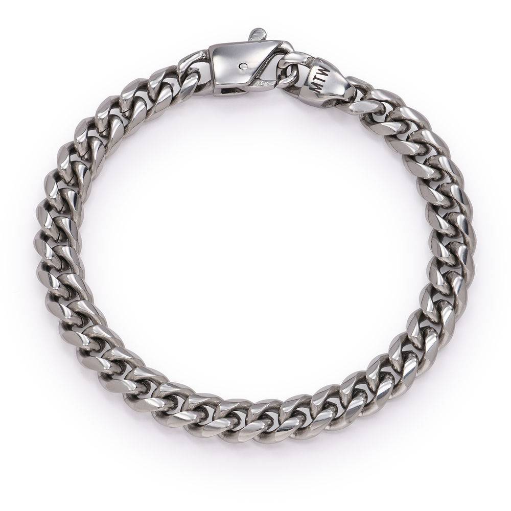 Initial Cuban Chain Bracelet for Men in Stainless Steel-4 product photo