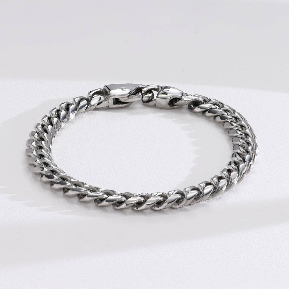 Initial Cuban Chain Bracelet for Men in Stainless Steel-3 product photo
