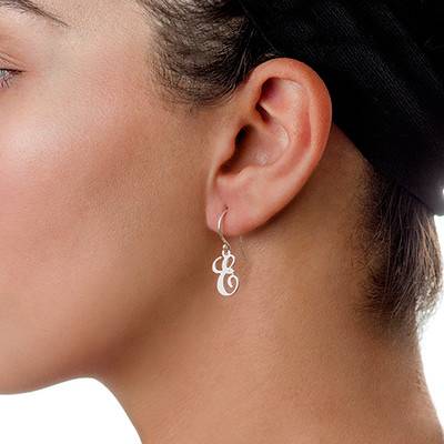 Monogram Initial Dangle Earrings-2 product photo