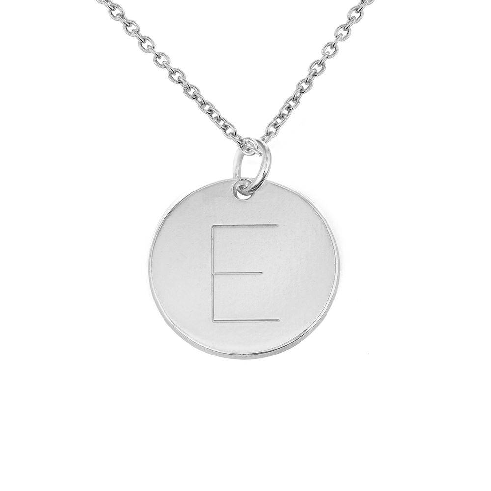 Initial Disk Charm Necklace - Sterling Silver-1 product photo