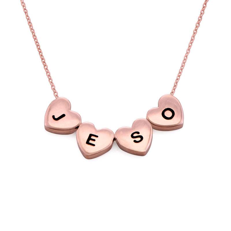 Initial Hearts Stackable Necklace in 18ct Rose Gold Plating-3 product photo