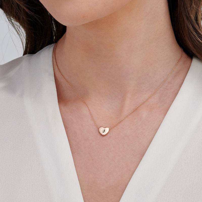 Initial Hearts Stackable Necklace in 18ct Rose Gold Plating-2 product photo