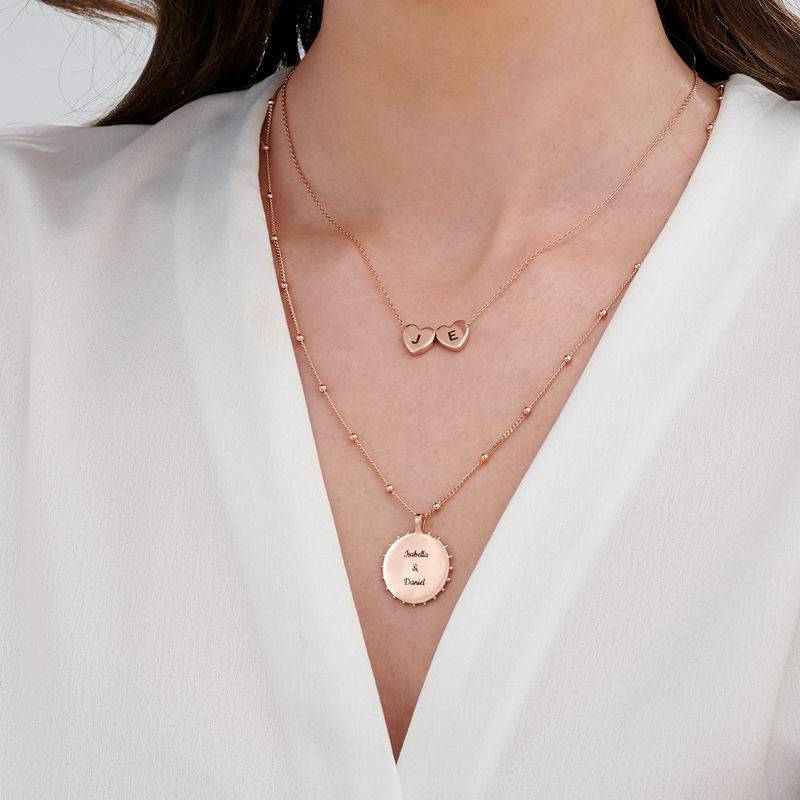 Initial Hearts Stackable Necklace in 18ct Rose Gold Plating-5 product photo