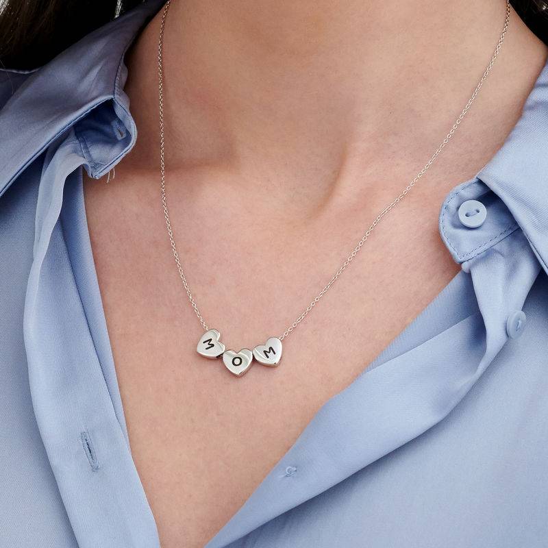 Initial Hearts Stackable Necklace in Sterling Silver-4 product photo