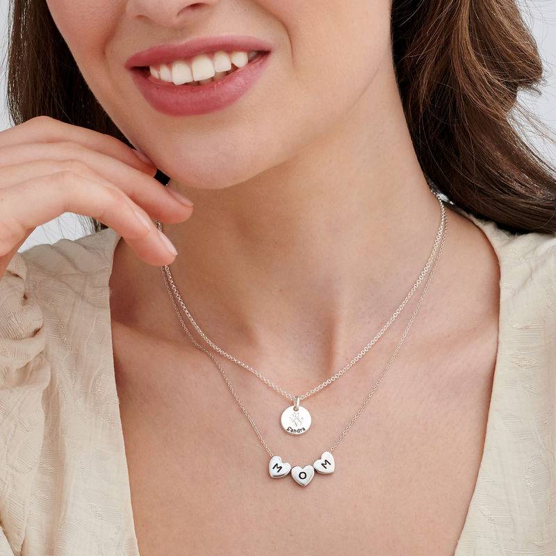 Initial Hearts Stackable Necklace in Sterling Silver-2 product photo