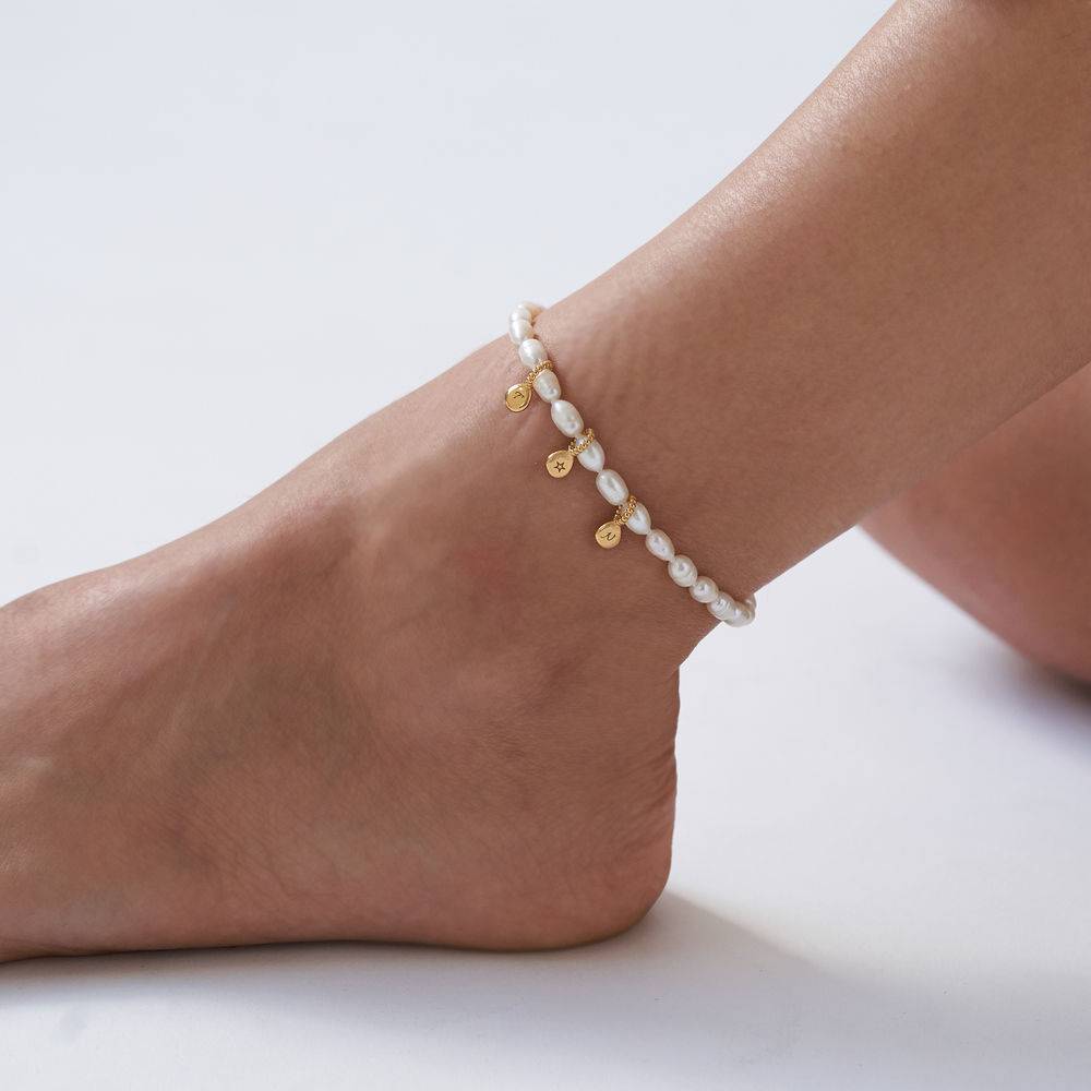 Initial Pearl Anklet in Gold Plating-1 product photo