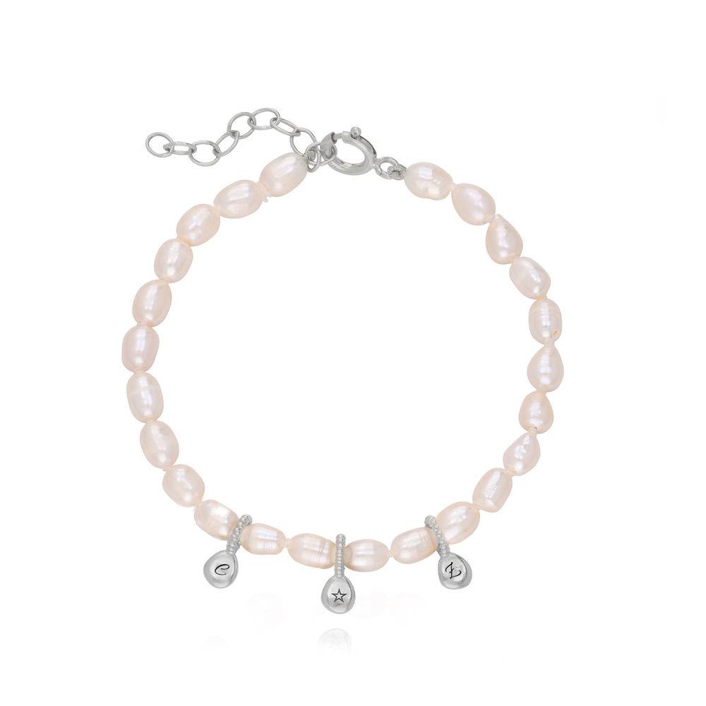 Initial Pearl Anklet in Sterling Silver-3 product photo