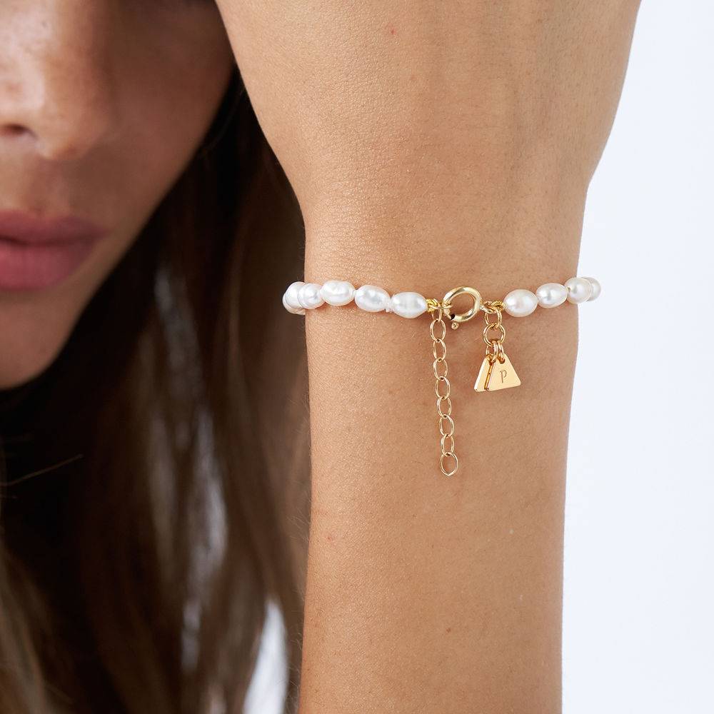 Initial Pearl Bracelet in Gold Plating-2 product photo