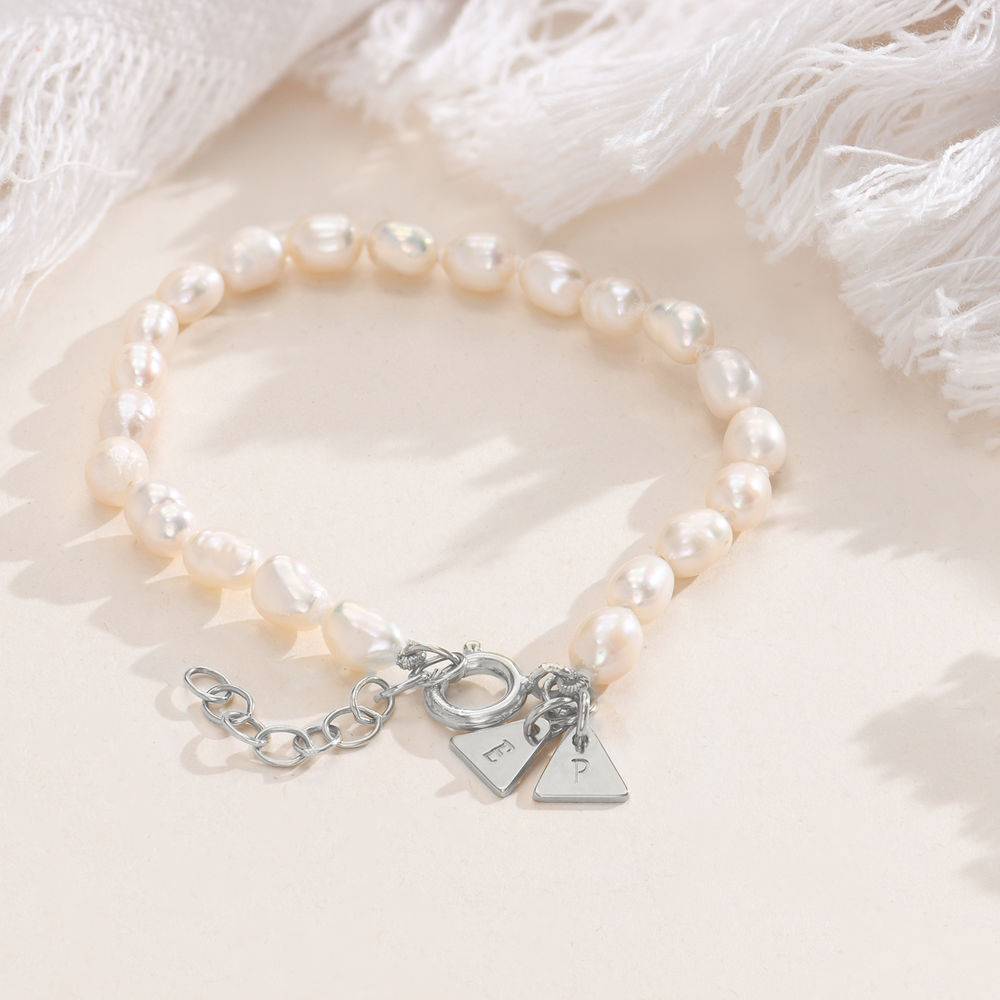 Initial Pearl Bracelet in Sterling Silver-1 product photo