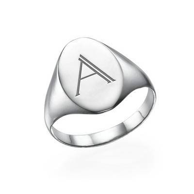 Initial Signet Ring in Sterling Silver-1 product photo