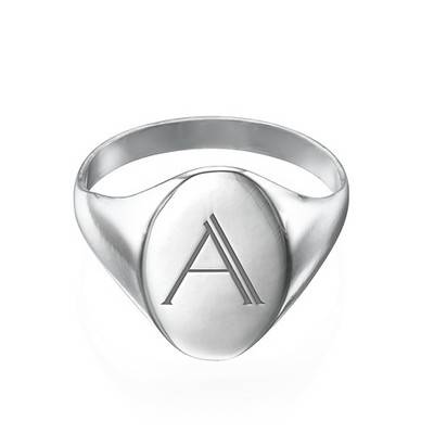 Initial Signet Ring in Sterling Silver-1 product photo