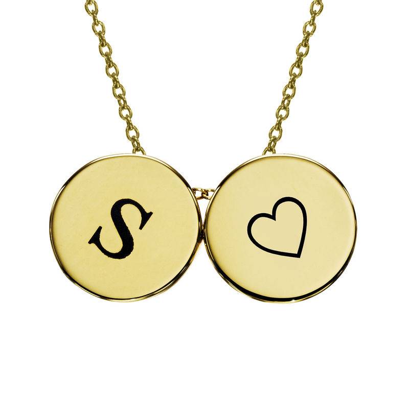 Initial Thick Disc Necklace in 18ct Gold Plating-5 product photo