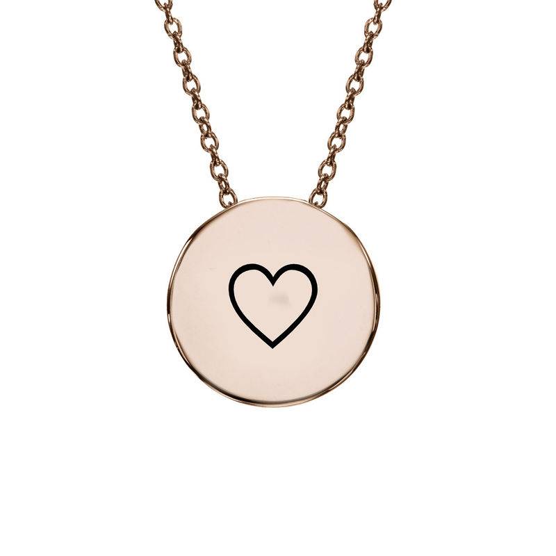 Initial Thick Disc Necklace in 18ct Rose Gold Plating-3 product photo