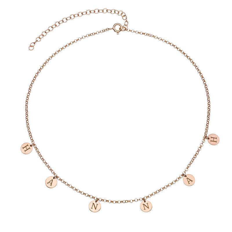 Initials Choker Necklace in 18ct Rose Gold Plating-2 product photo