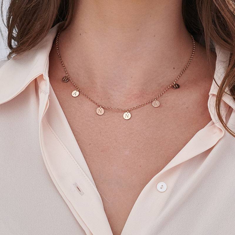 Initials Choker Necklace in Rose Gold Plating-2 product photo