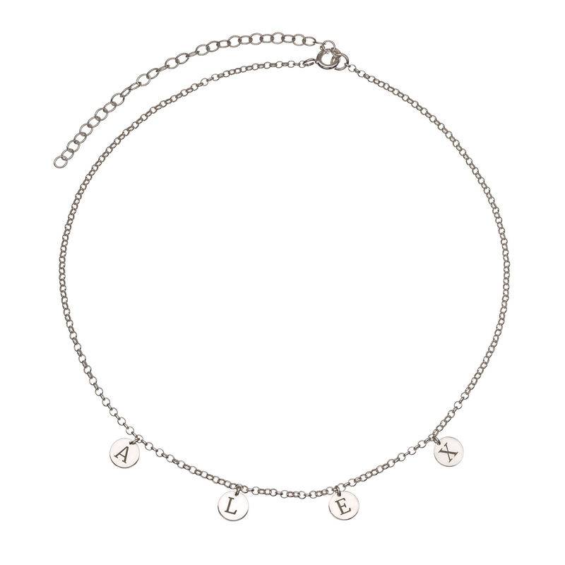 Initials Choker Necklace in Sterling Silver-1 product photo
