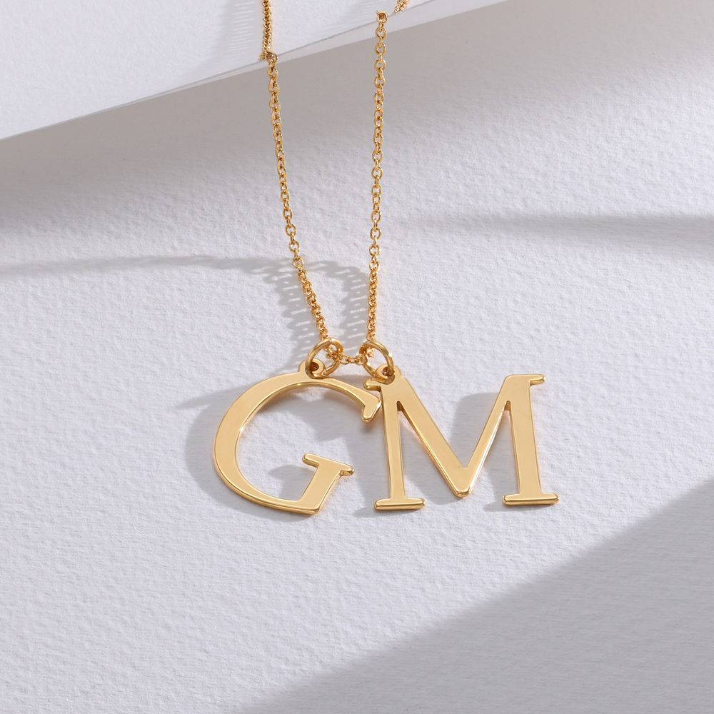 Collana A Strati Con Iniziale Per Donna - Oro Placcato 14K - Ciondolo Esagonale E Catena A Clip - Gioielli Per Ragazze E Adolescenti - Regalo Con Scatola - Anoup