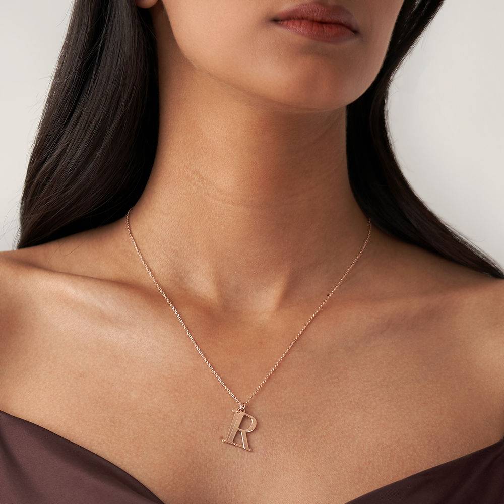 Initials Necklace in 18ct Rose Gold Plating-2 product photo