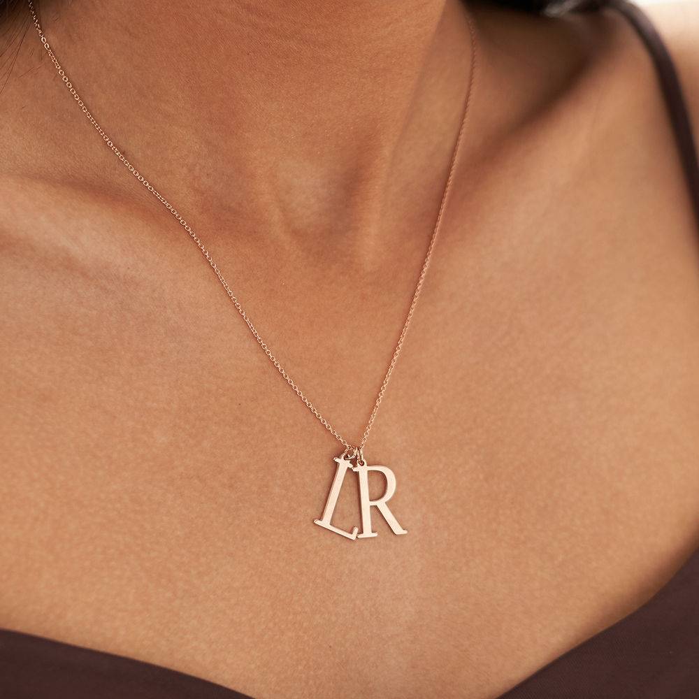 Initials Necklace in 18K Rose Gold Plating-1 product photo