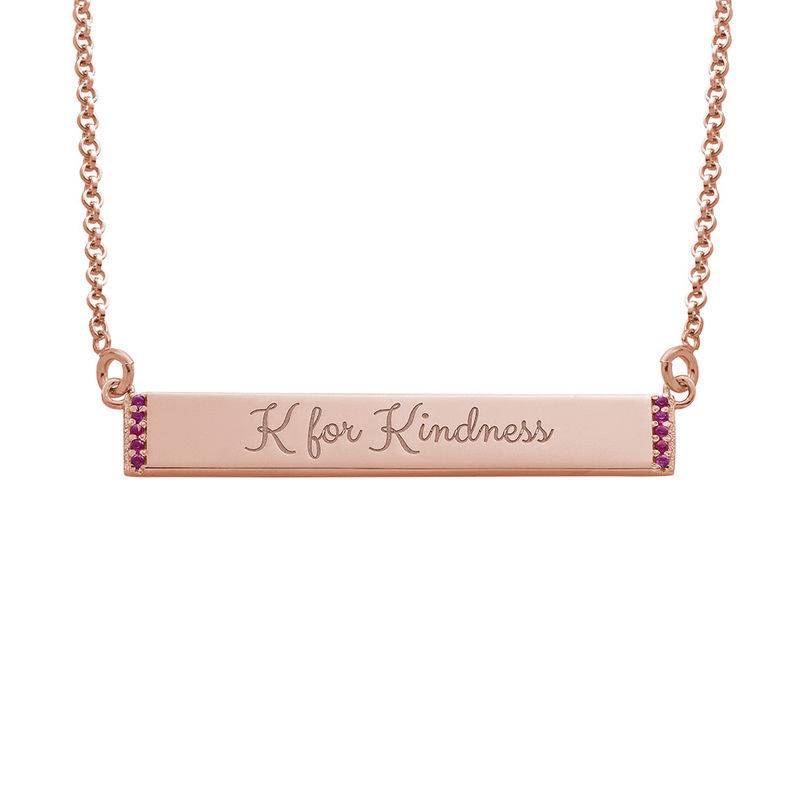 Inspirational Bar Necklace with Cubic Zirconia with 18K Rose Gold product photo