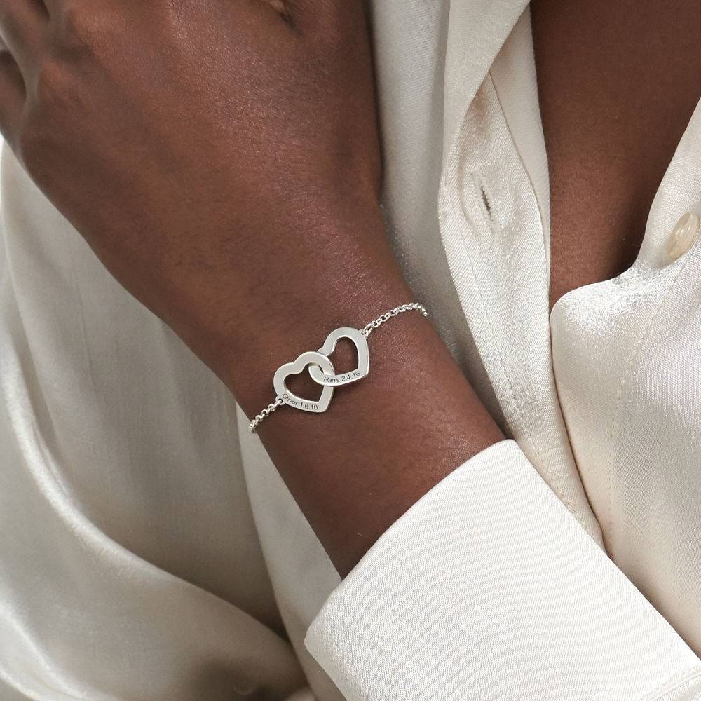 Claire verstelbare armband met verstrengelde harten in premium zilver-3 Productfoto
