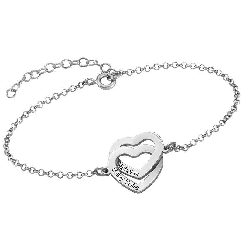 Claire Interlocking Adjustable Hearts Bracelet in Sterling Silver-4 product photo