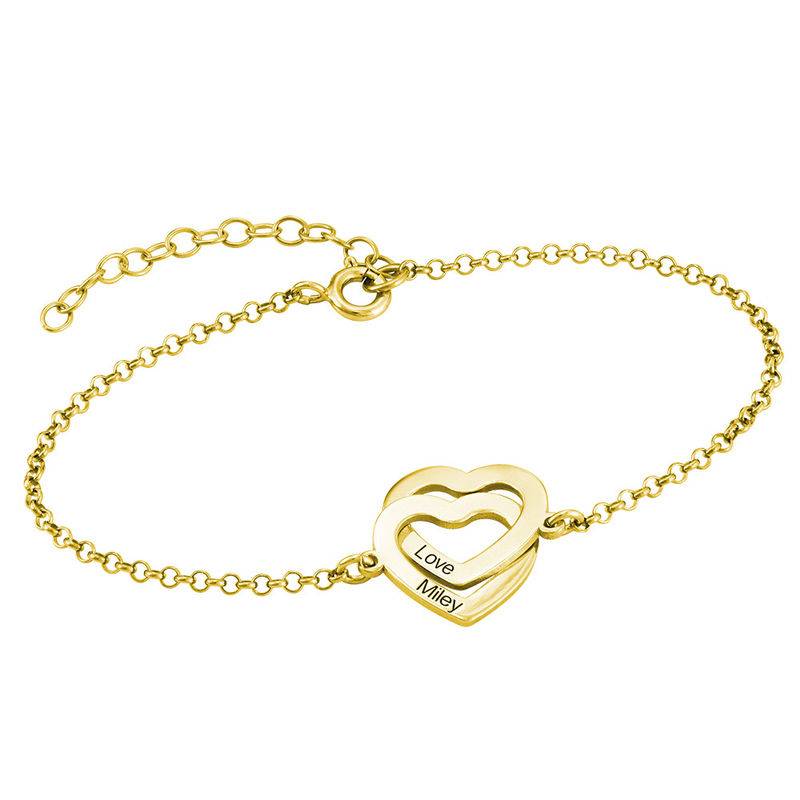 Claire Interlocking Adjustable Hearts Bracelet with 18ct Gold Plating-4 product photo